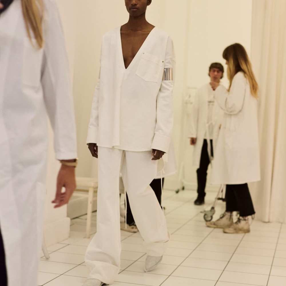 RARE NWT MM6 SS18 White Denim Oversized Top